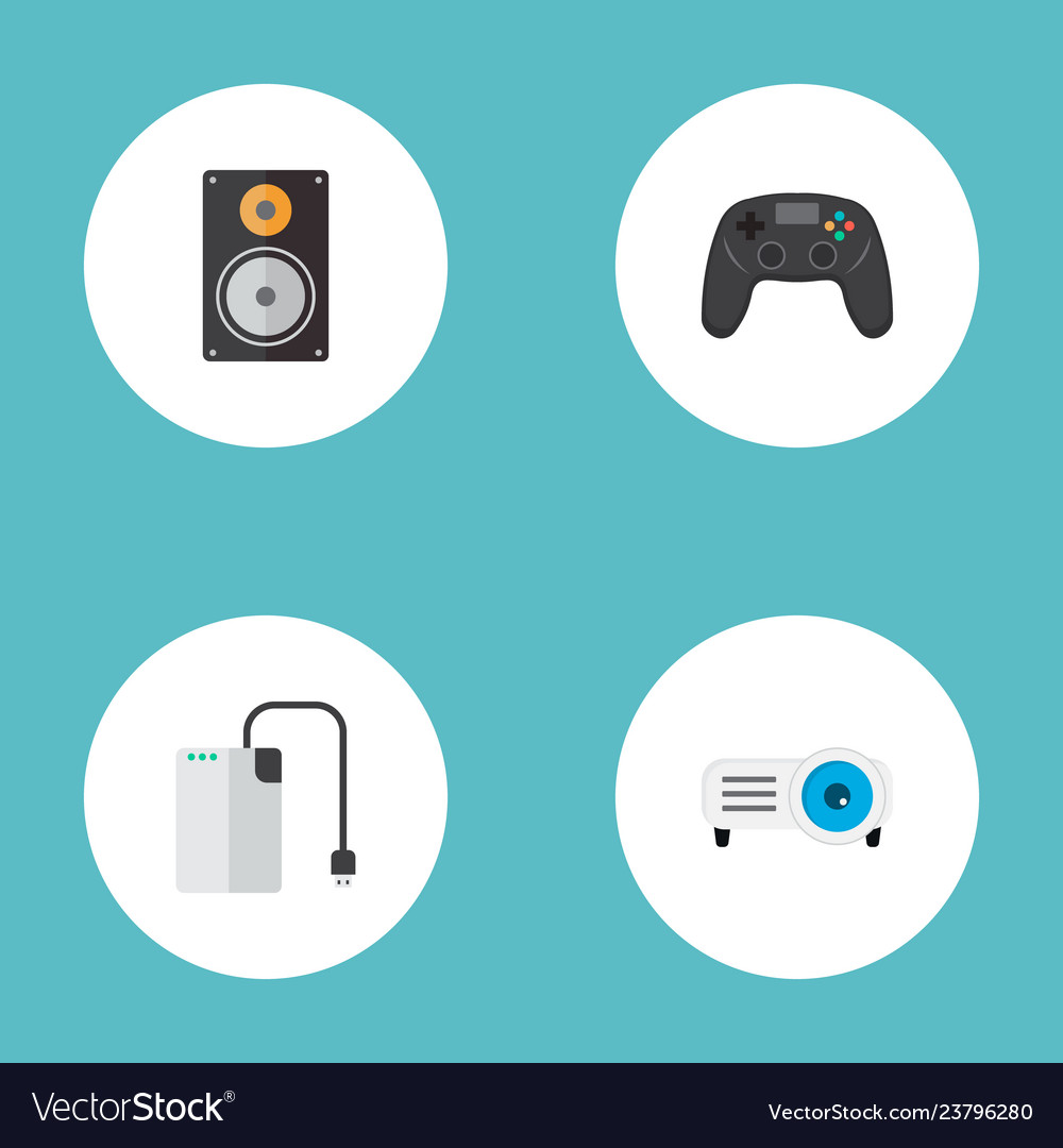 Set computer icons flat style symbols vector image Set computer icons flat style symbols