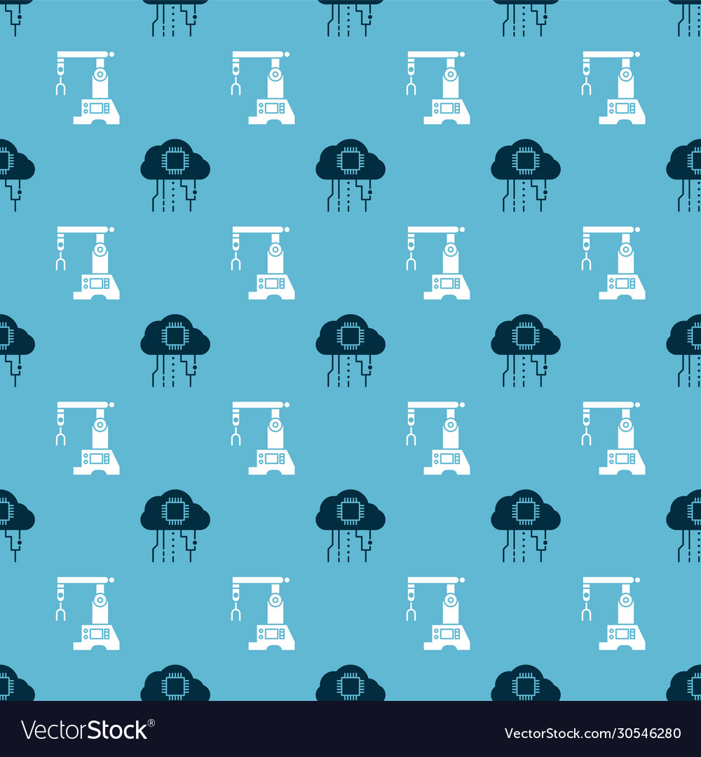 Set internet things and assembly line vector image Set internet things and assembly line