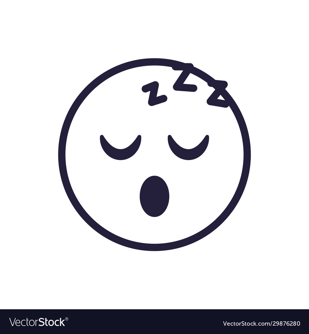 Sleepy emoji face flat style icon design