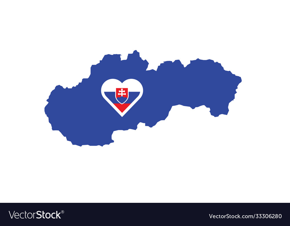 Slovakia map flag heart love symbol