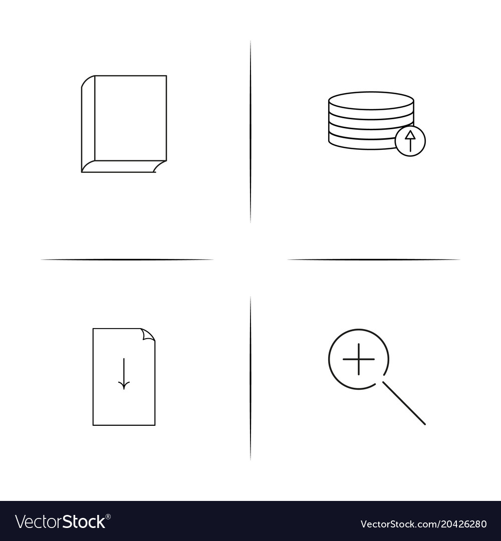 Web and text simple linear icon setsimple outline