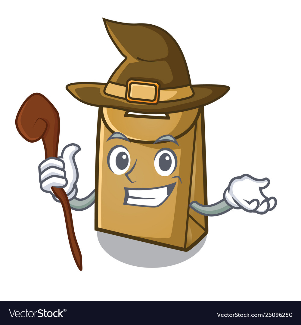 Witch paper bag in cartoon shape