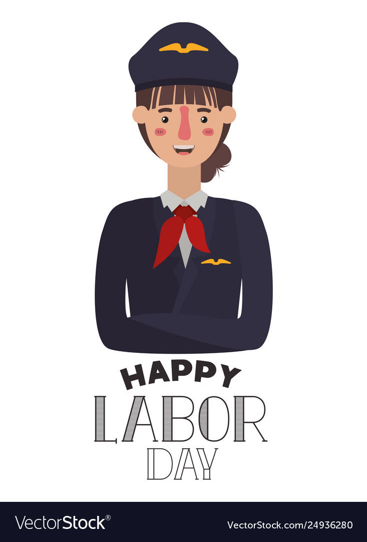 Young woman pilot celebrating labor day avatar