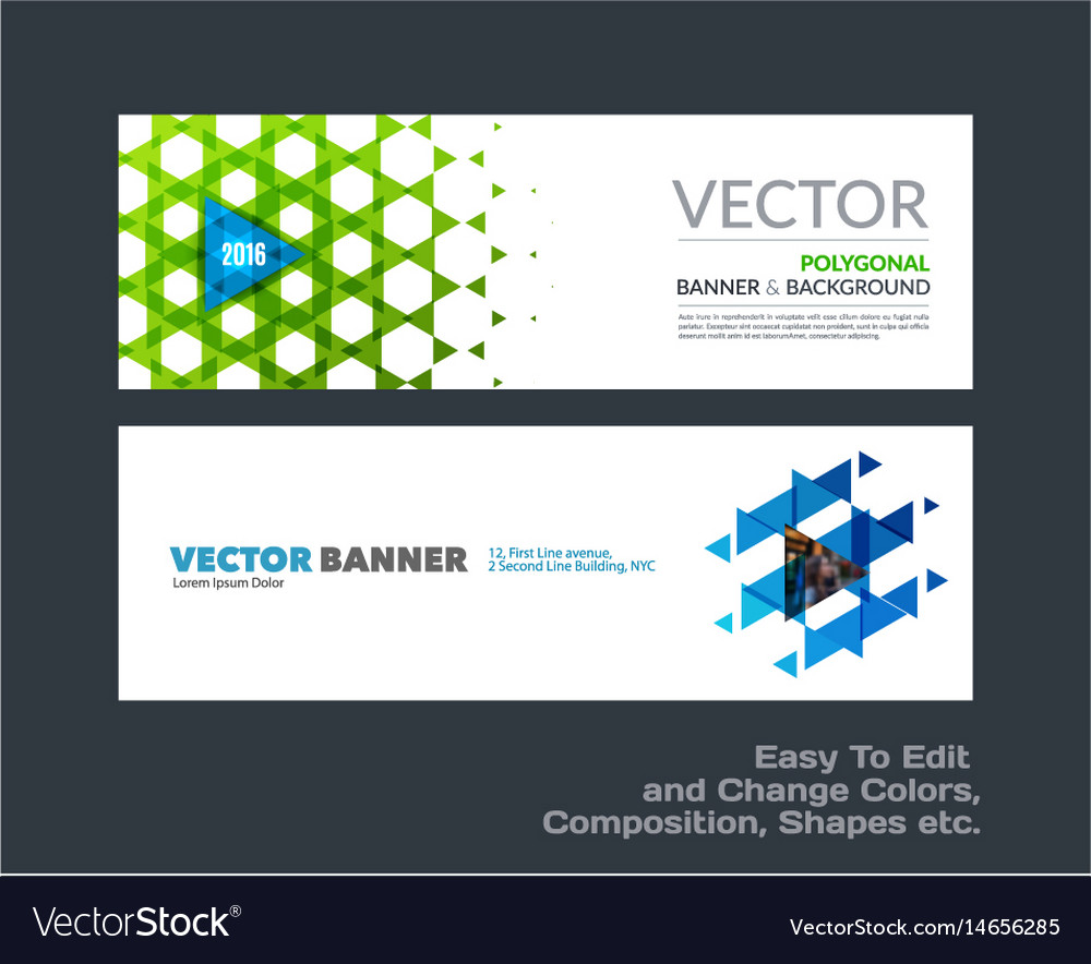 Abstract set of modern horizontal website