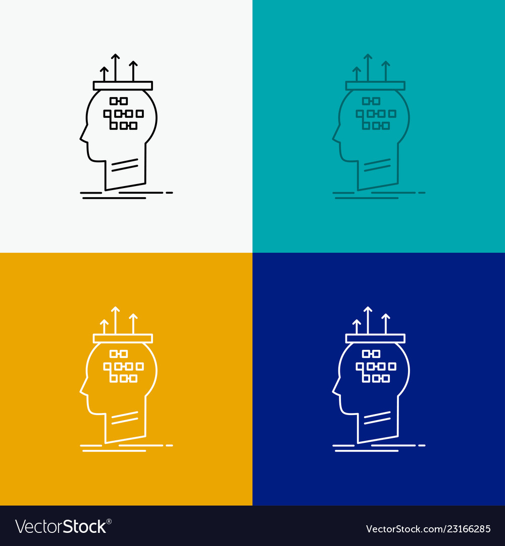 Algorithm brain conclusion process thinking icon vector image Algorithm brain conclusion process thinking icon