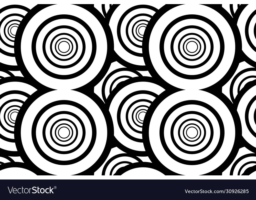 Black and white seamless background with circles