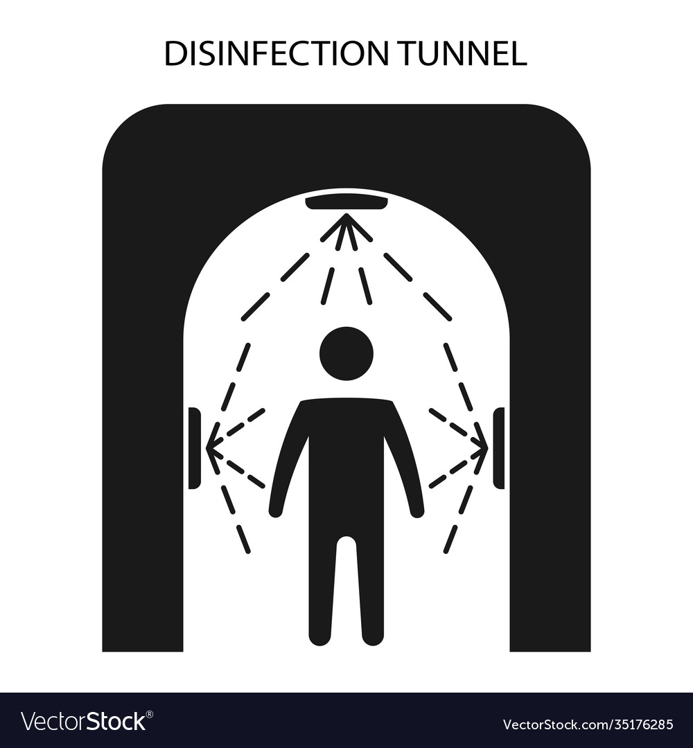 Disinfection tunnel for people sanitizing station