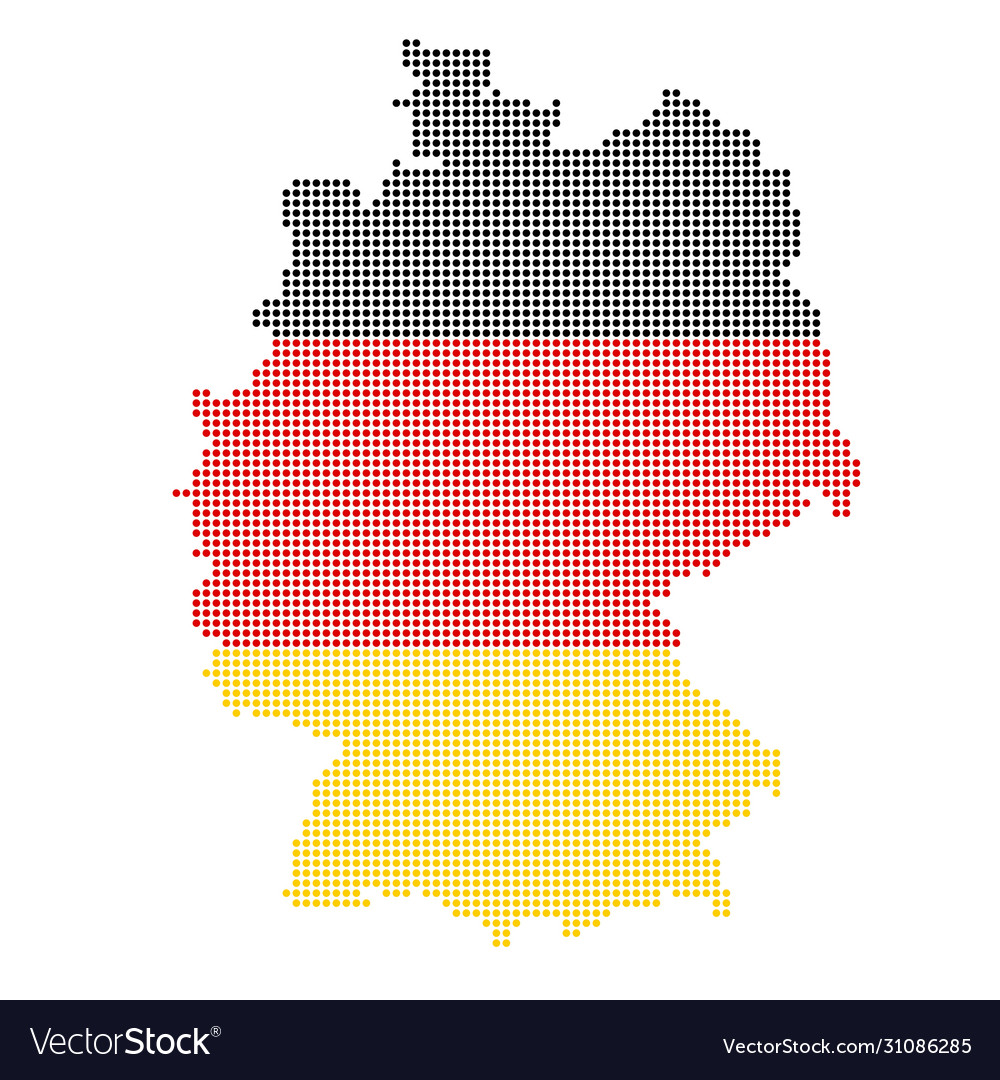 Germany dotted map painted flag colors