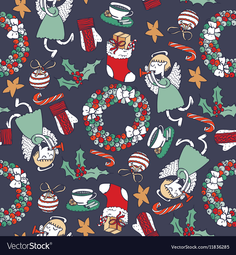 Hand Drawn Christmas Angel Pattern