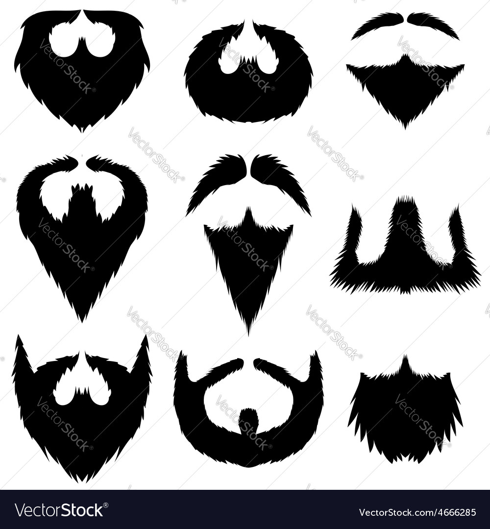 Mustaches and beards collection Royalty Free Vector Image