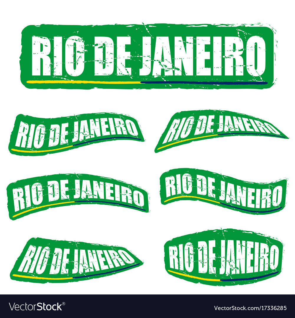 Rio de janeiro letter in green color set