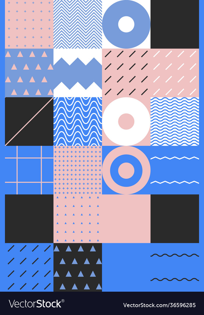 Trendy background with simple shapes vector image Trendy background with simple shapes
