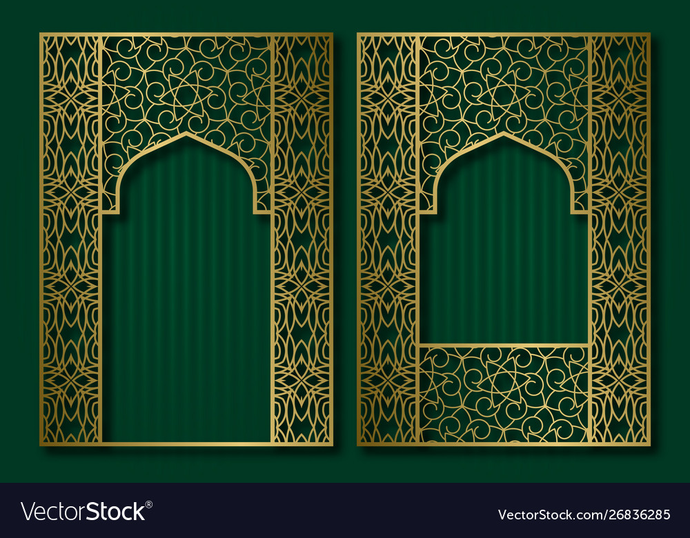 Vintage frames in form oriental door vector image Vintage frames in form oriental door