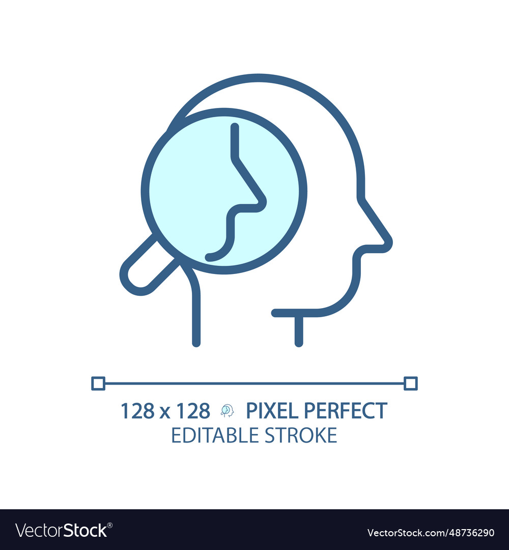 2d customizable thin linear blue introspection