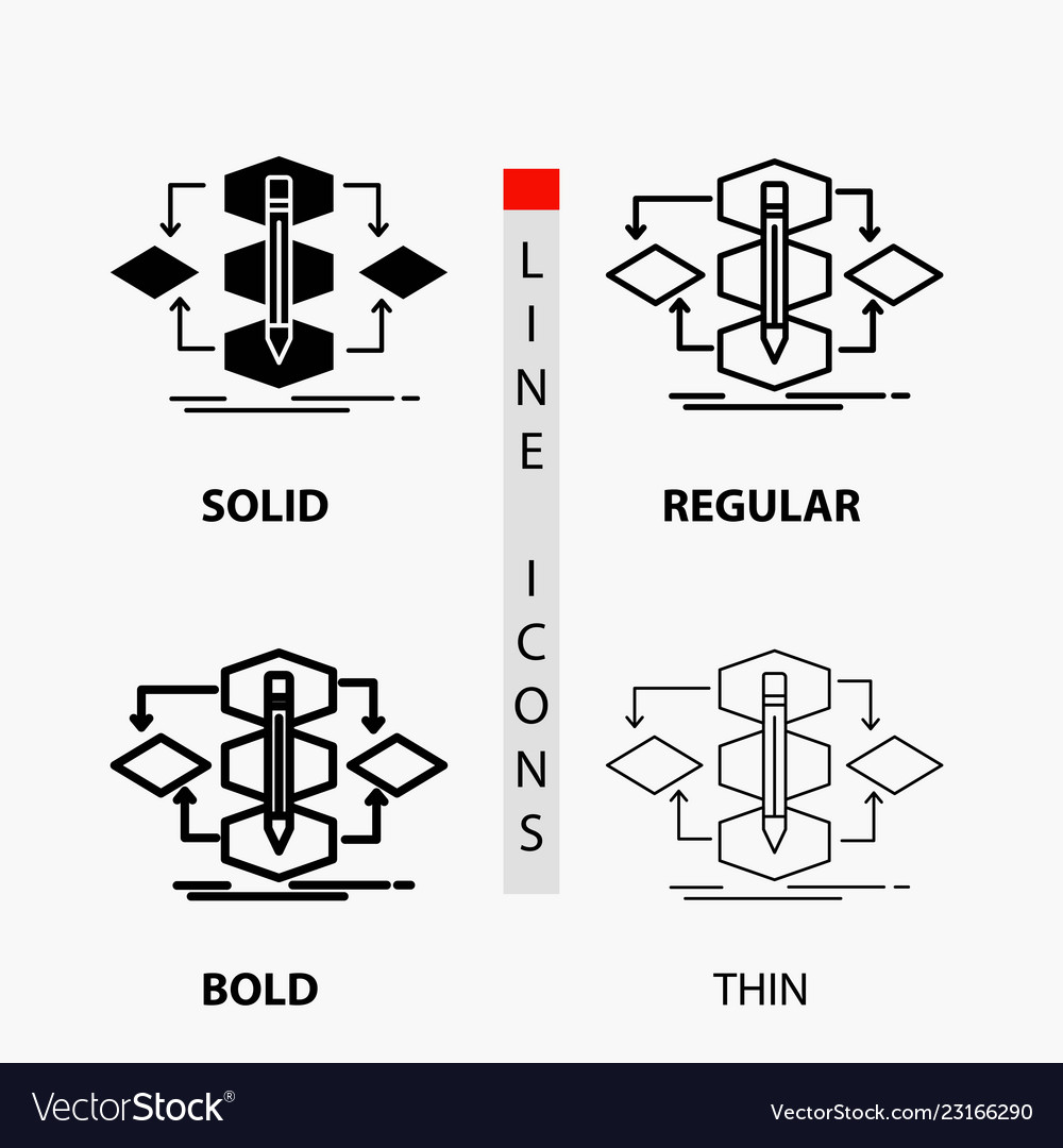 Algorithm design method model process icon vector image Algorithm design method model process icon