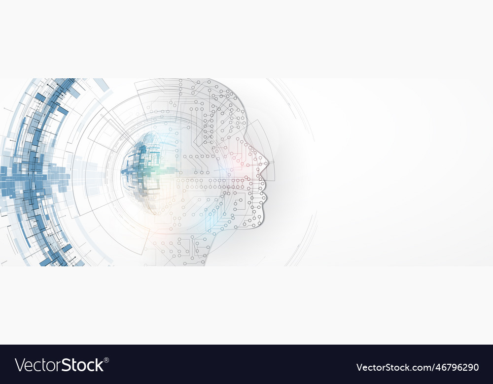 Artificial intelligence technology web background vector image Artificial intelligence technology web background