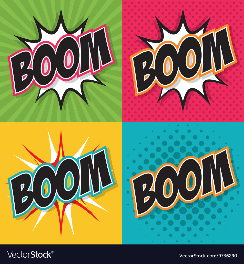 Boom-Symbol Pop-Art-Design Grafik