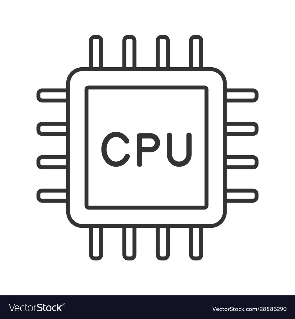 Cpu linear icon vector image Cpu linear icon