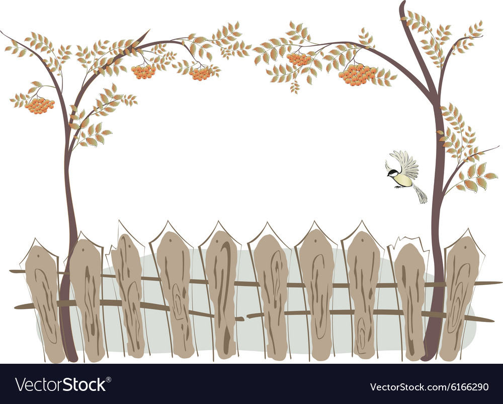 Frame in the form of a fence and rowan eps10