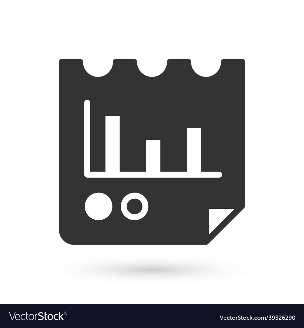 Grey document with graph chart icon isolated vector image Grey document with graph chart icon isolated
