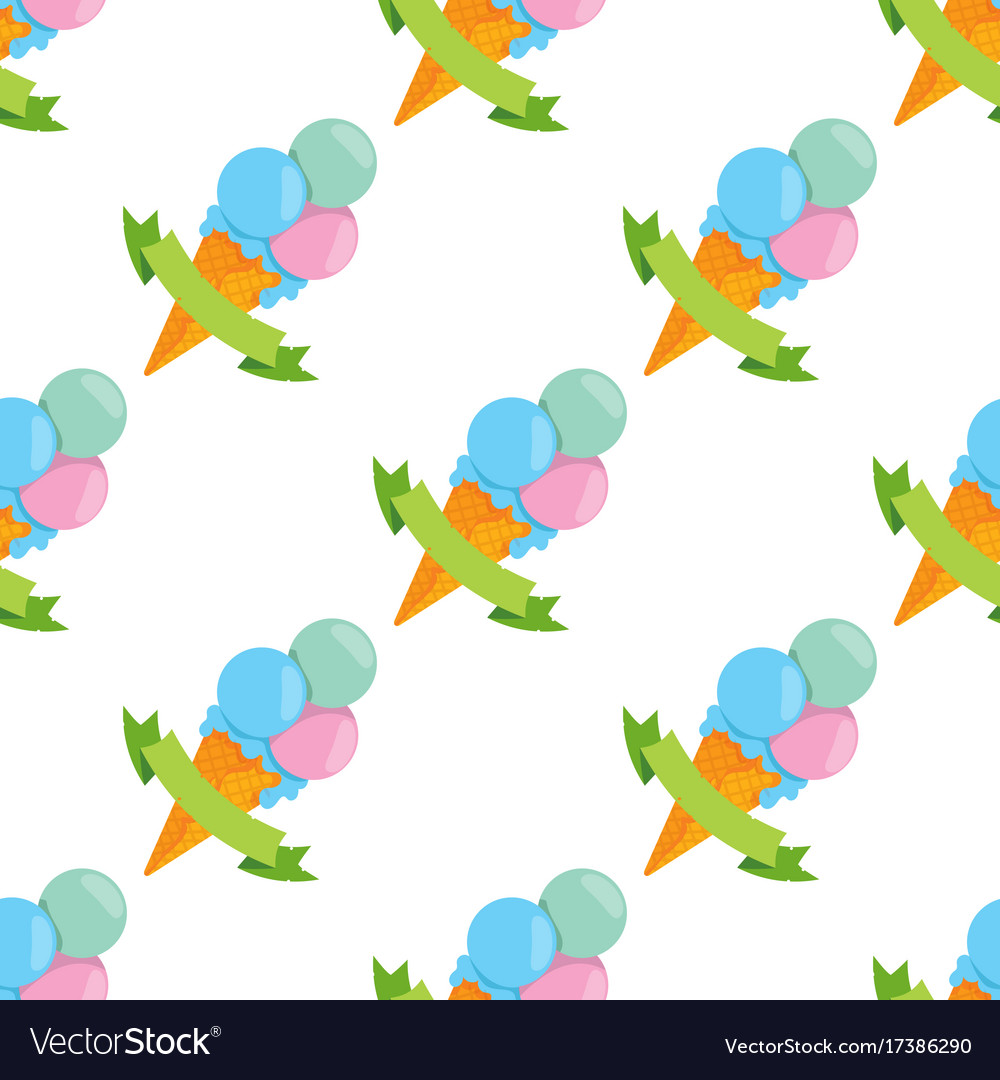 Ice cream cone seamless pattern for design