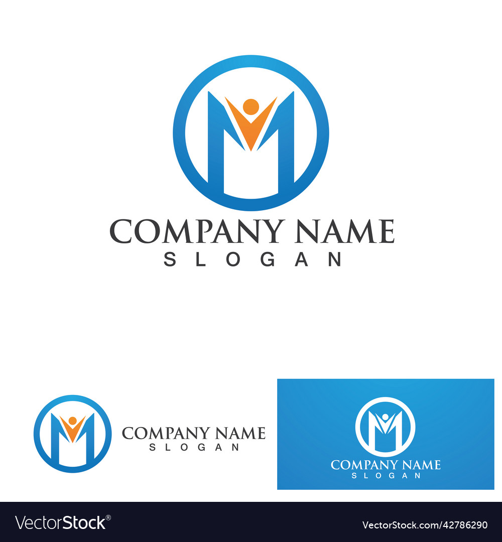 M letter logo template Royalty Free Vector Image