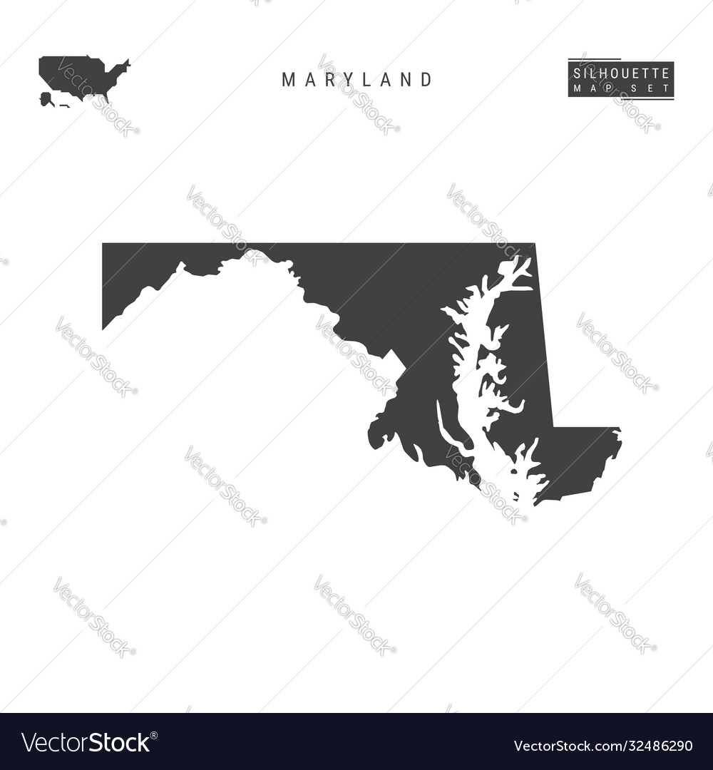 Maryland State Map Silhouette