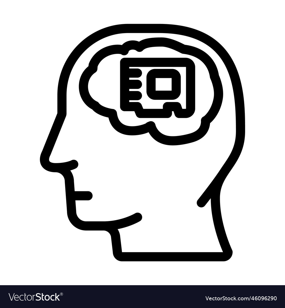 Memory brain line icon