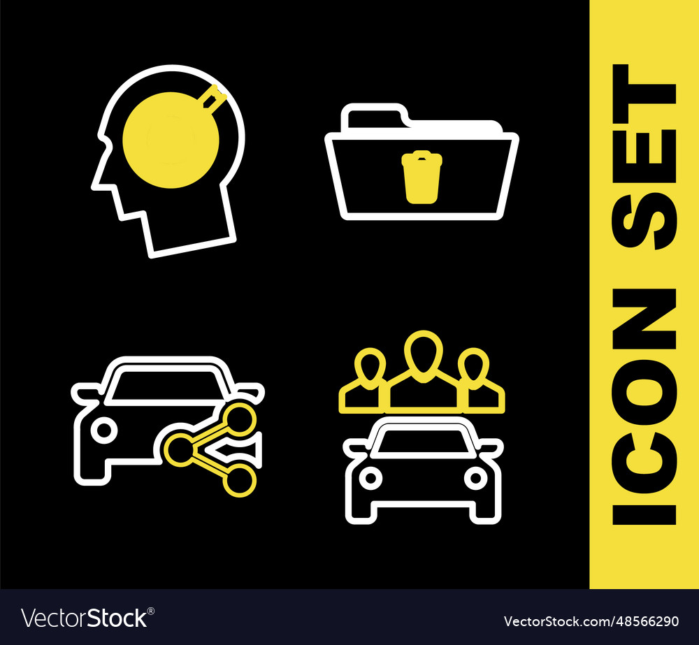 Set line delete folder car sharing and head