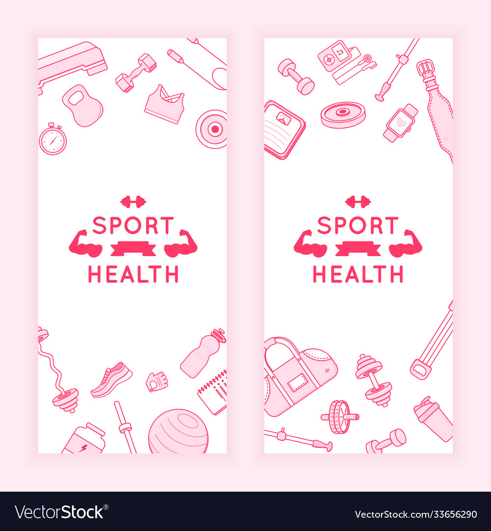 Sport fitness banners ad flyer card background