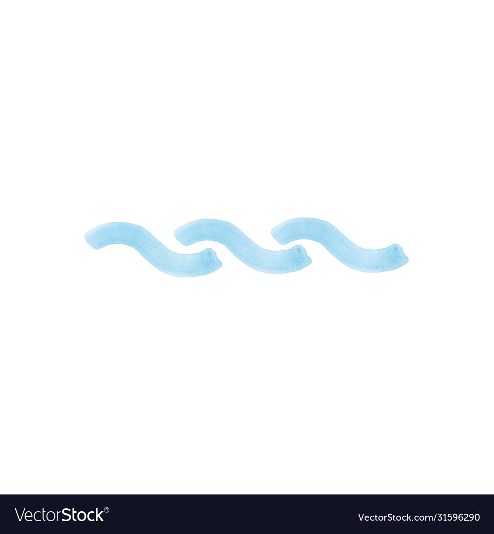 Watercolor waves blue watercolour banner isolated