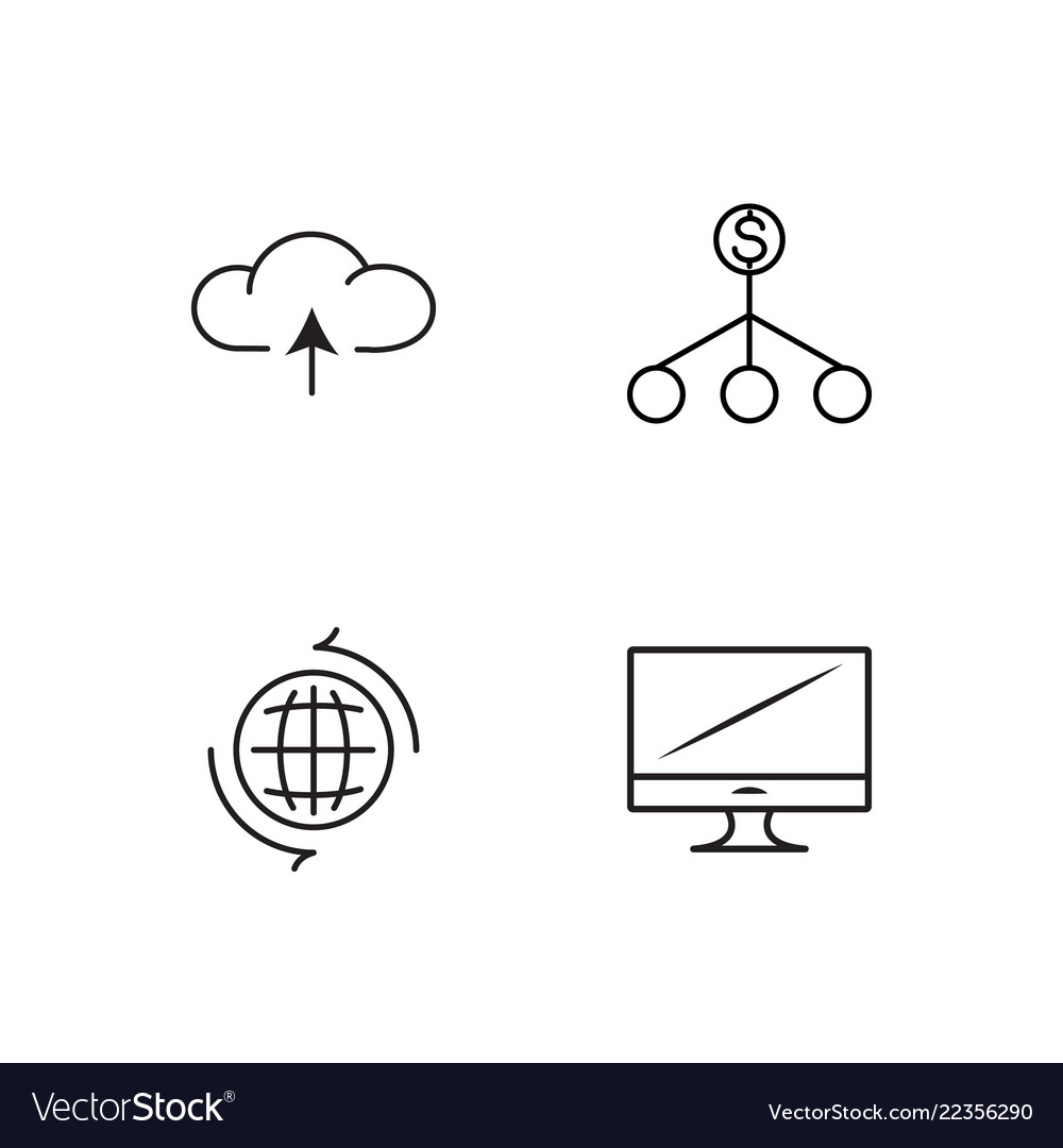Web simple outlined icons set Vector Image Web simple outlined icons set