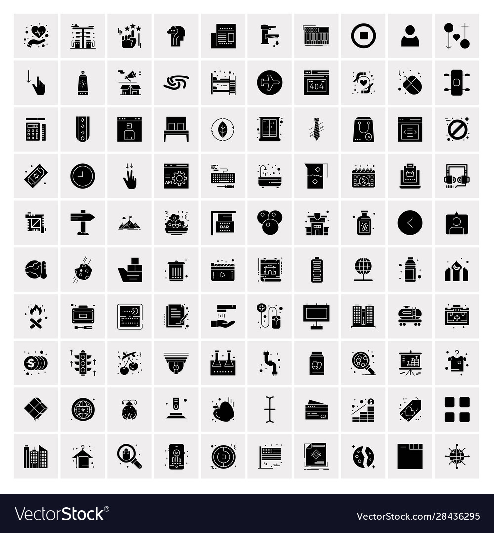100 solid business icons for web and print