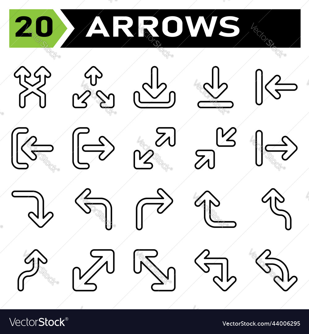 Arrows icon set include arrow right