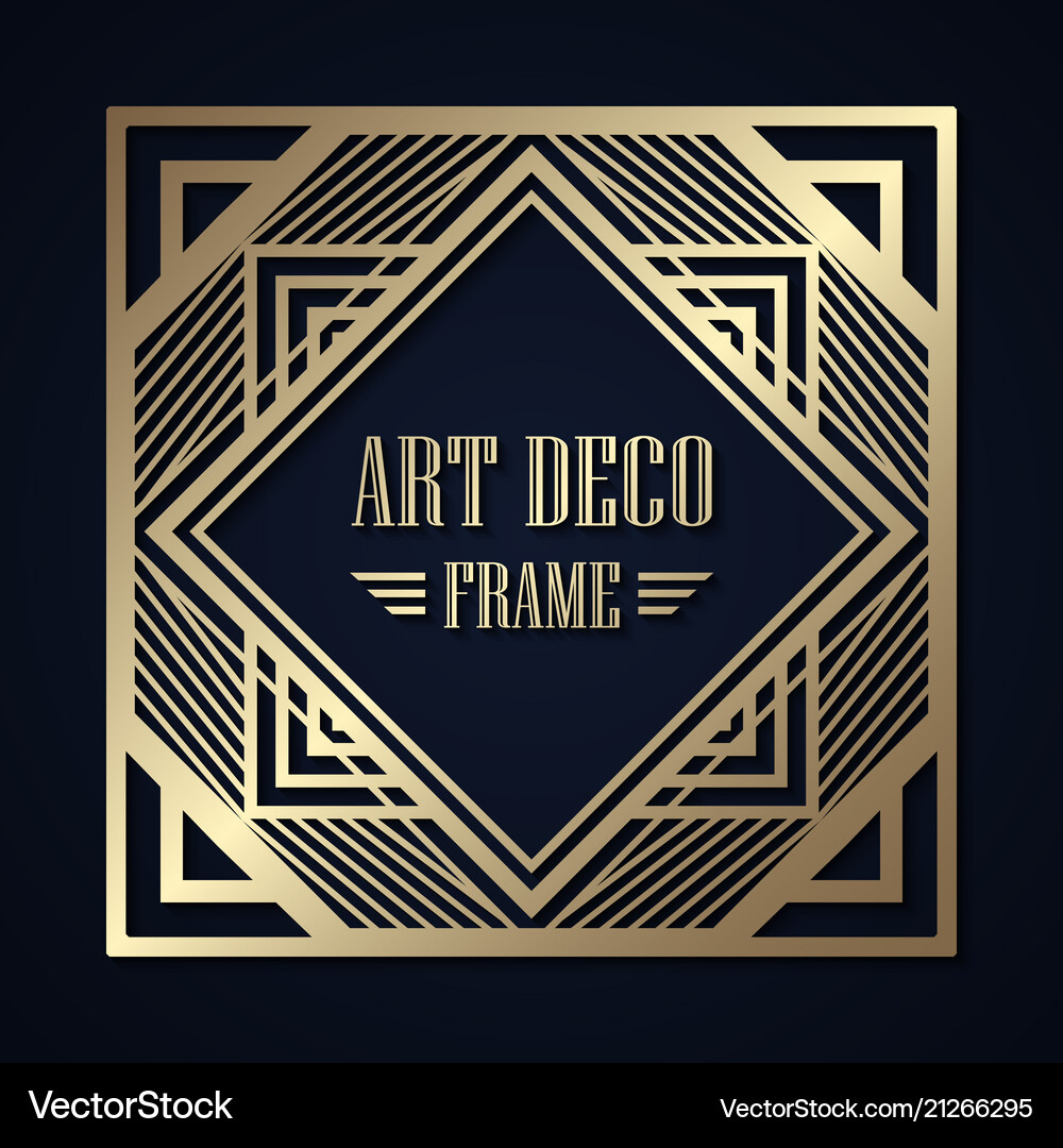 Art deco frame Royalty Free Vector Image - VectorStock