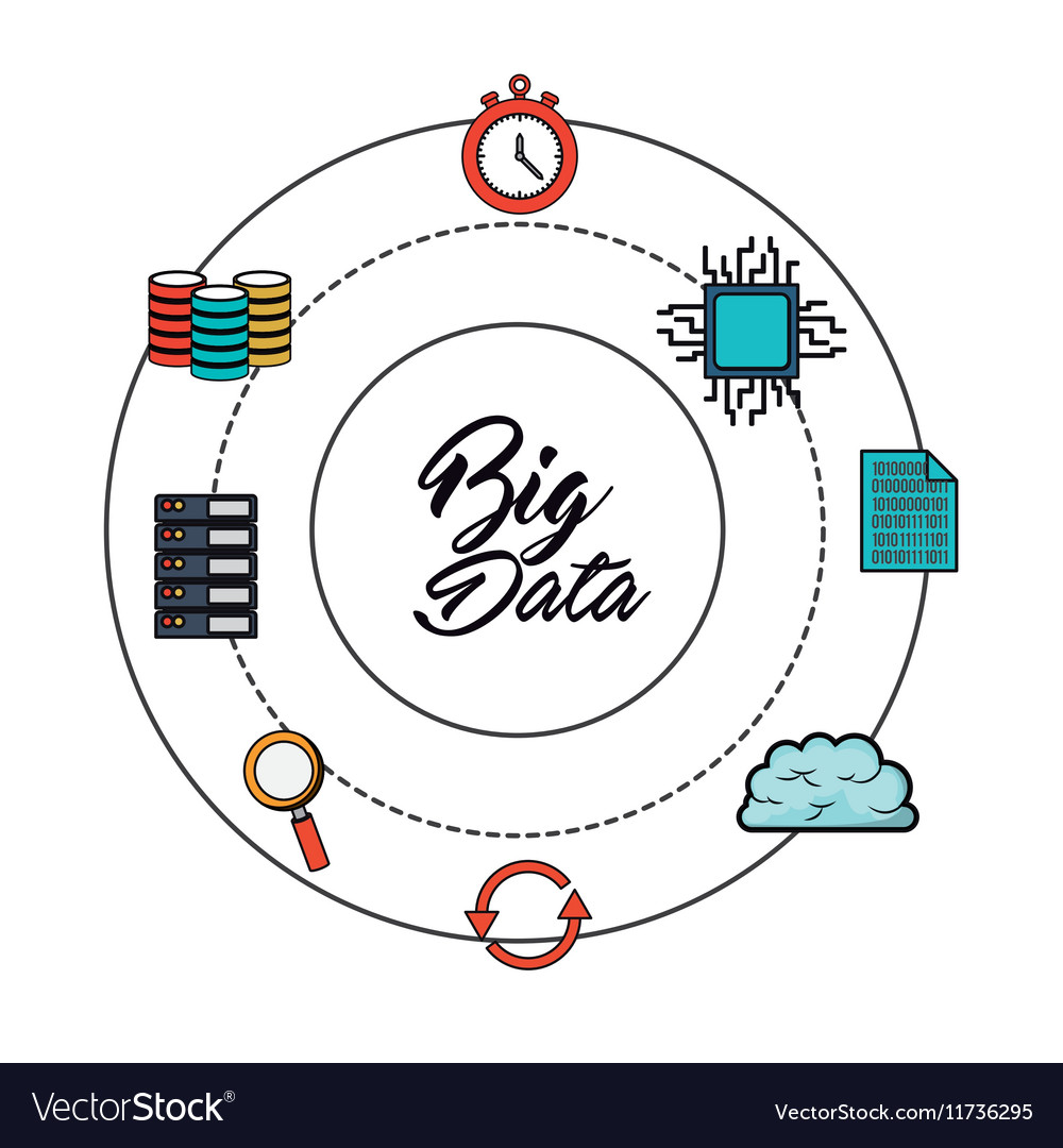 Big data related icons image