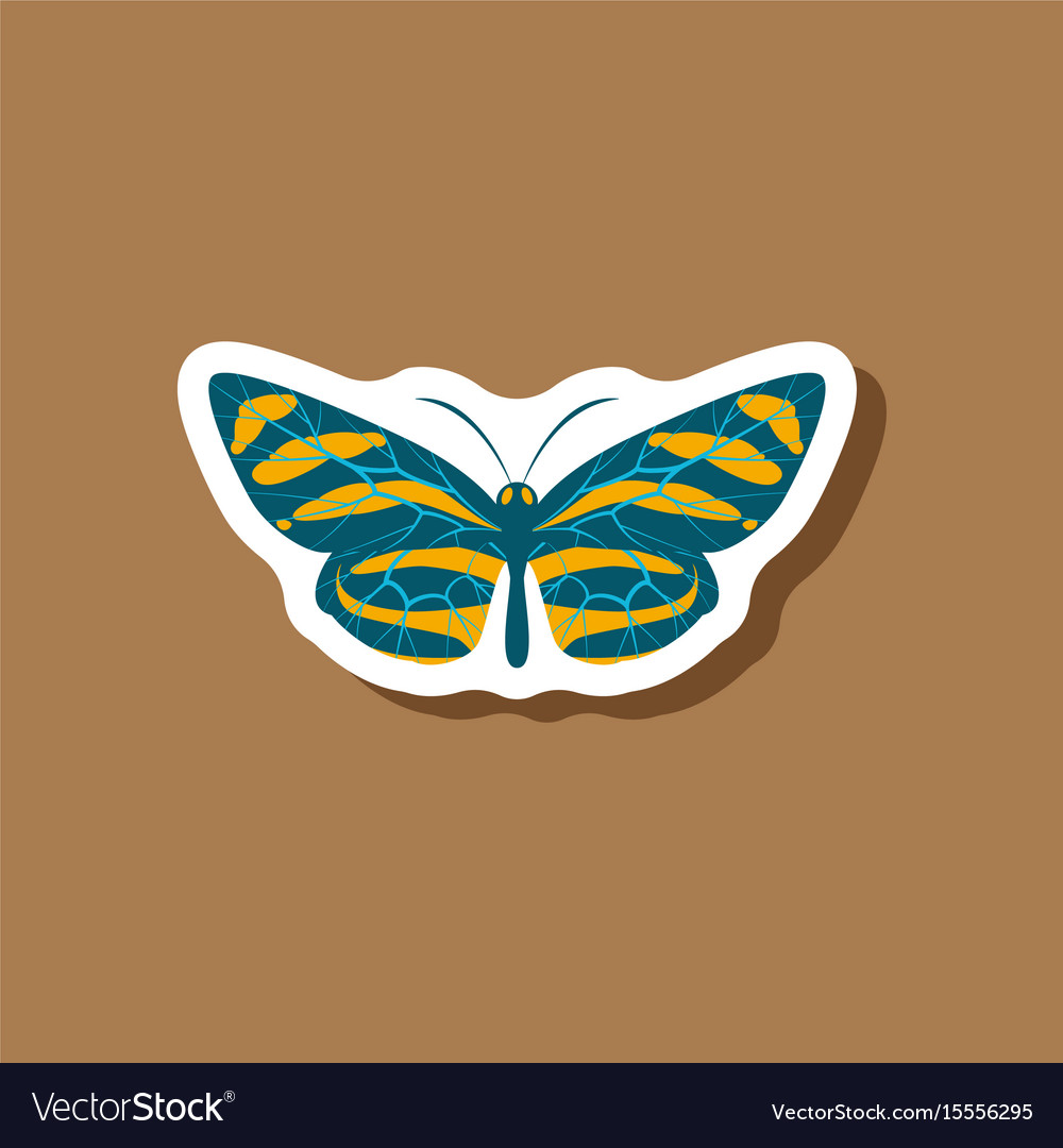 Butterfly paper sticker on stylish background