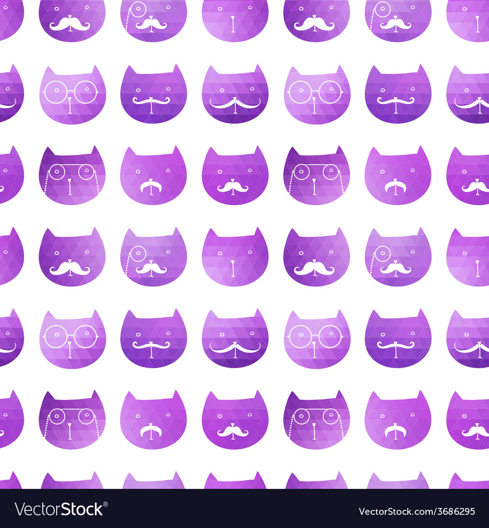 Cats seamless pattern triangle abstract ca