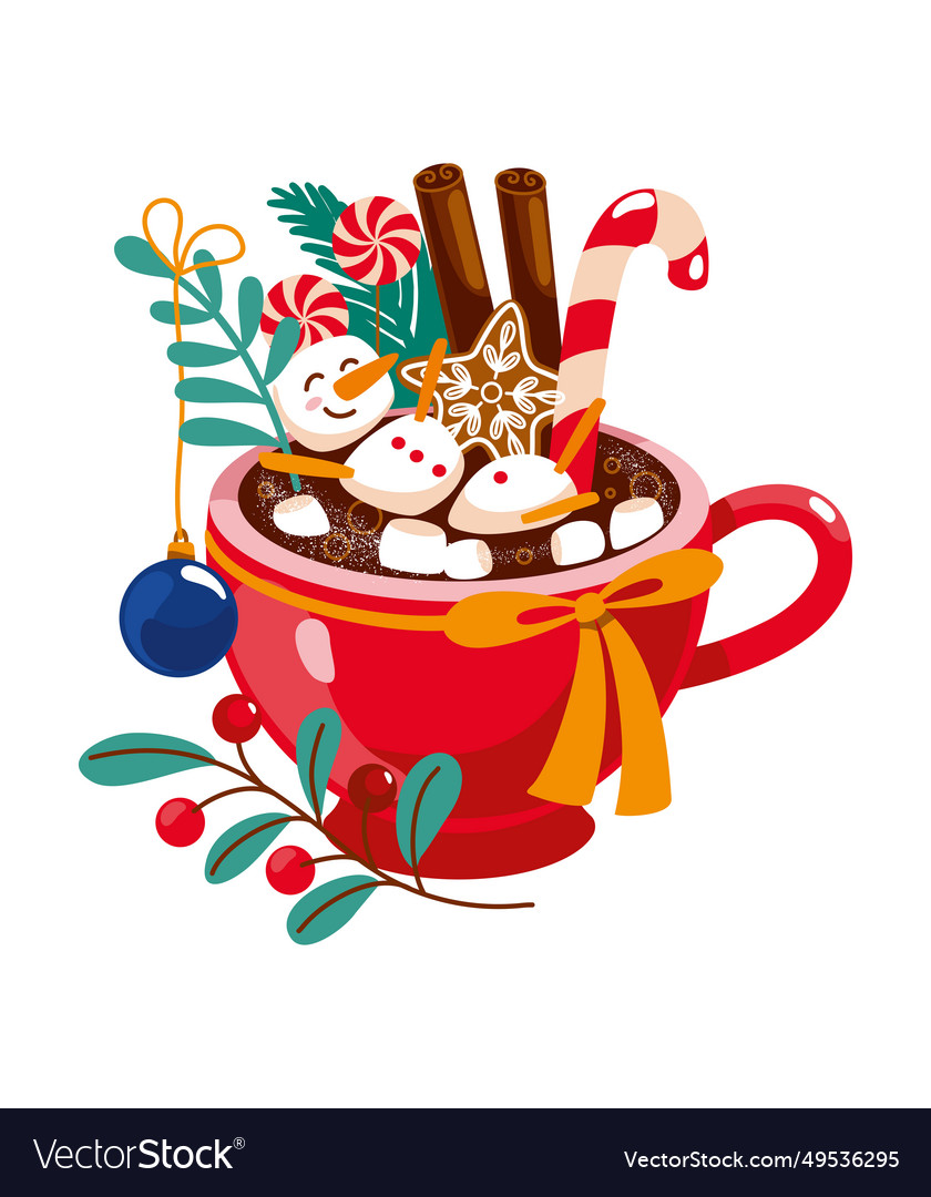 Christmas cocoa with marshmallows