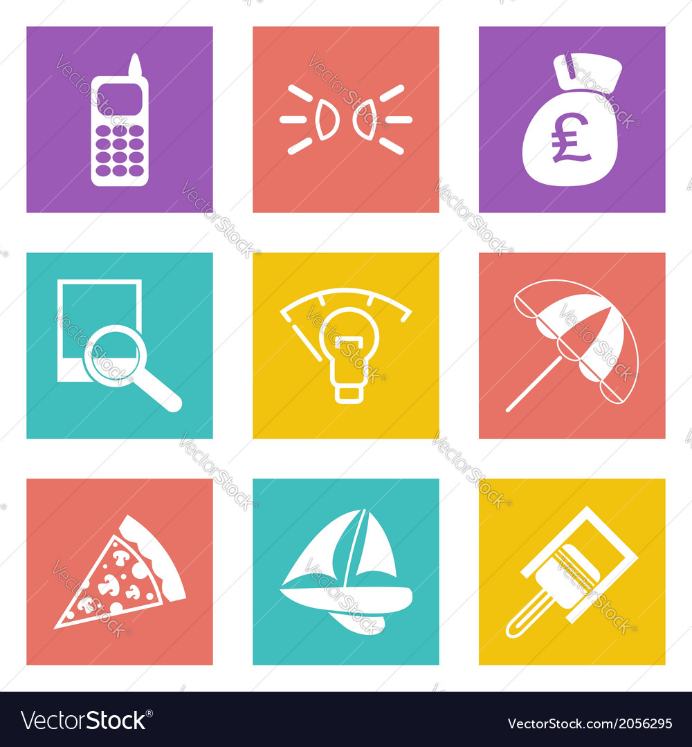 Color icons for web design set 36