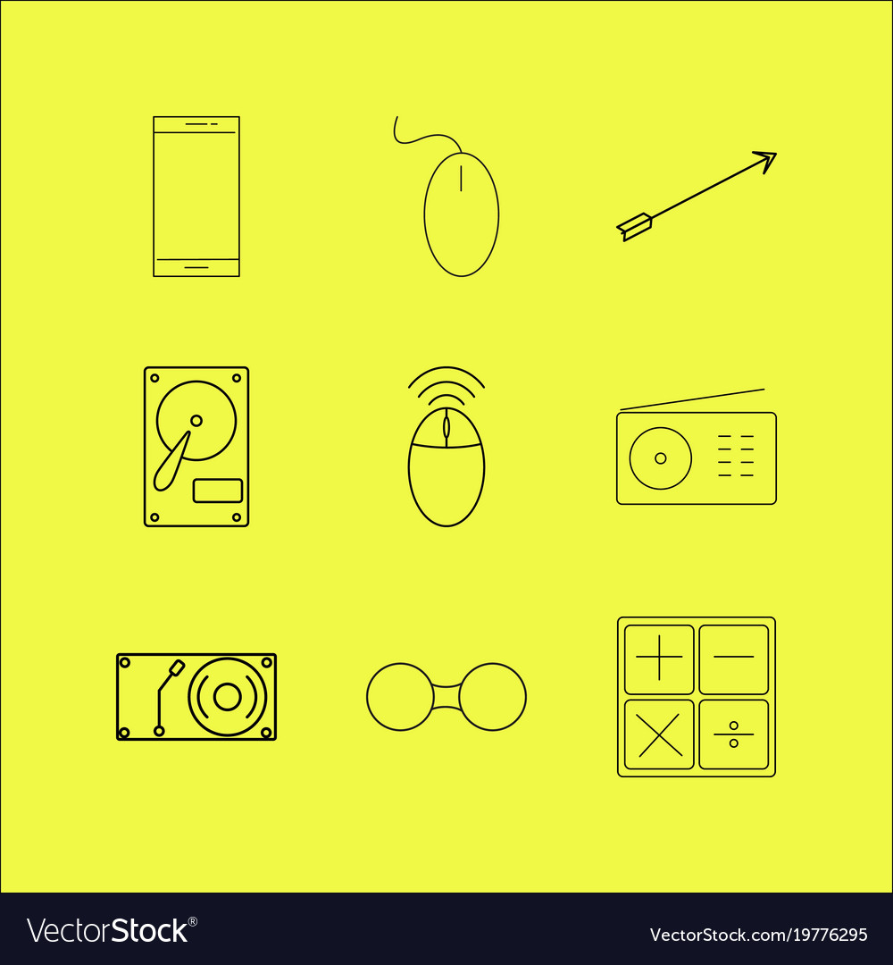 Devices linear icon set simple outline icons