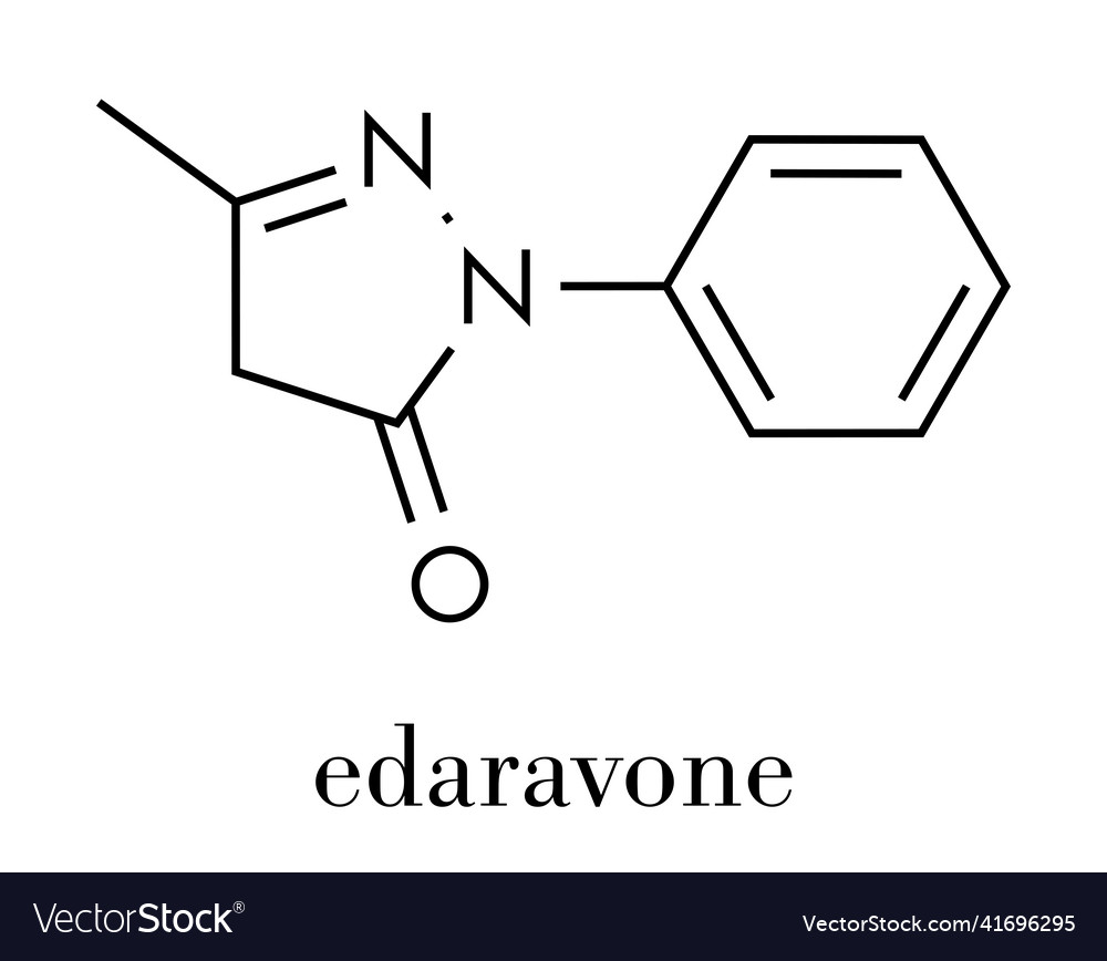 Edaravone drug molecule skeletal formula