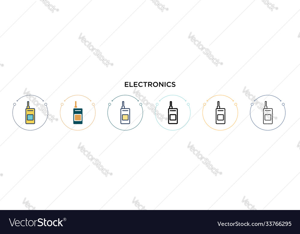 Electronics icon in filled thin line outline vector image Electronics icon in filled thin line outline