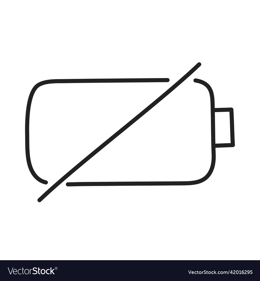 Empty battery hand drawn ev doodle icon