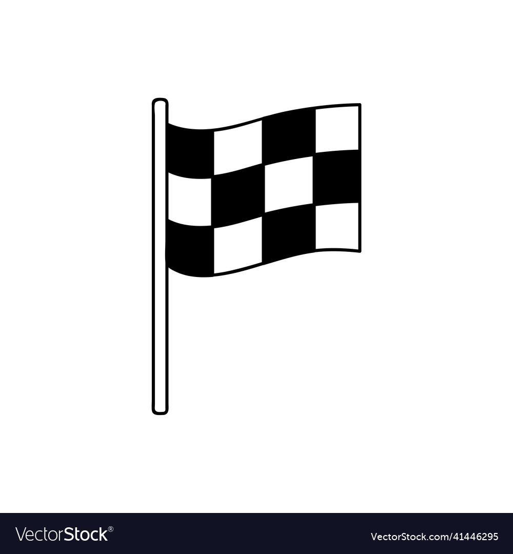 Finish line flag icon flat race isolated vector image Finish line flag icon flat race isolated