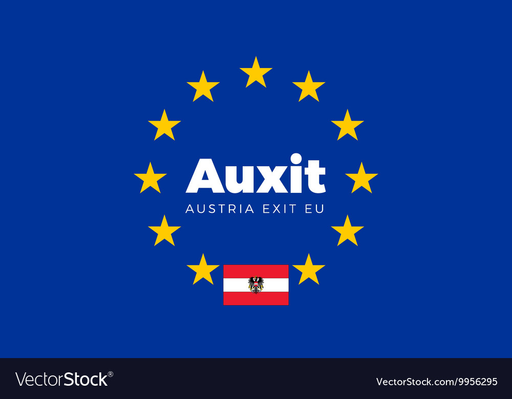 Flagge der austria auf europäisch gewerkschaft auxit