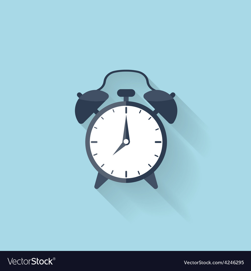 Flat alarm clock icon