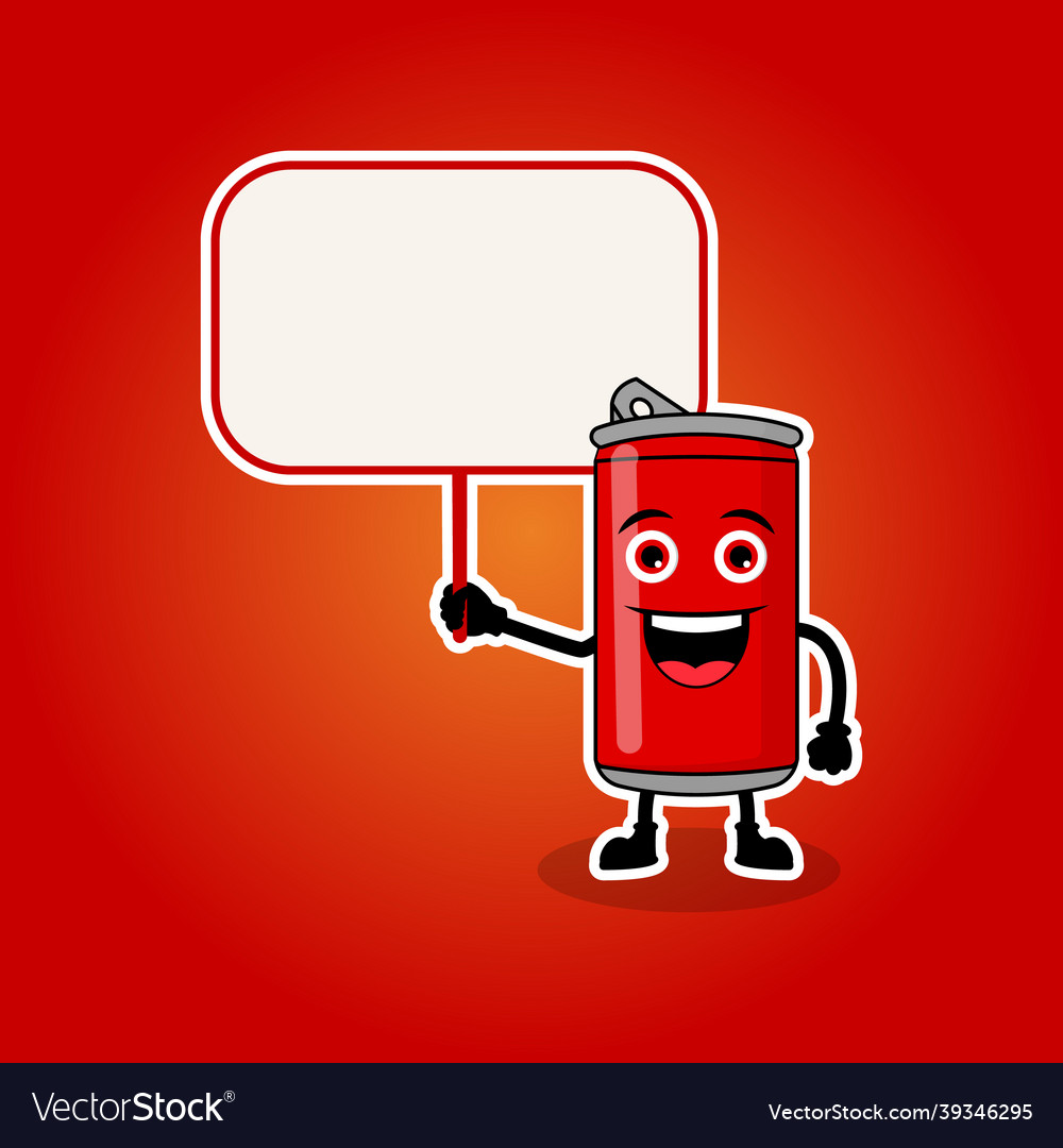 Graphic of cute fizzy mascot soft drinks hold Vector Image