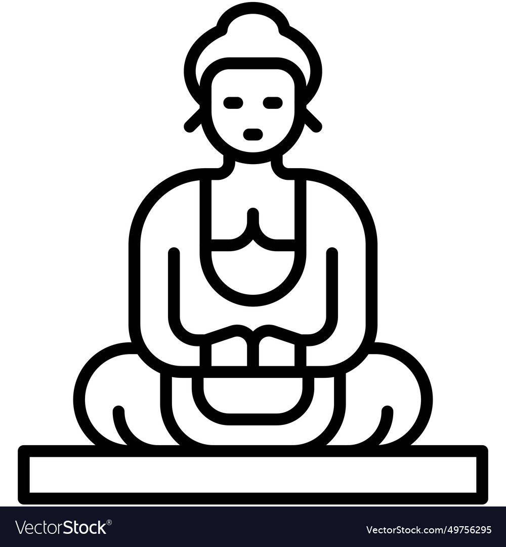 Great buddha icon japanese new year related Vector Image