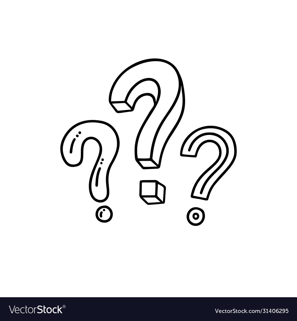 Handwritten question mark Royalty Free Vector Image